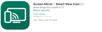 從 iphone 下載 Screen Mirror – Smart View Cast 應用程序到 chromecast