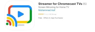 Usa Streamer per Chromecast TV per Chromecast da iPhone