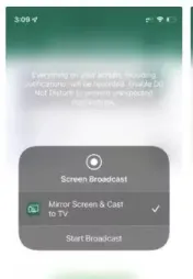 انقر لبدء خيار البث لجهاز chromecast من iphone