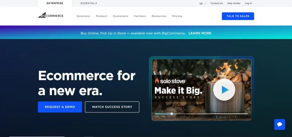 Домашняя страница платформы BigCommerce