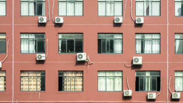 Ar-Condicionado-Arquitetura-Edifício-Exterior-Paredes-Janelas