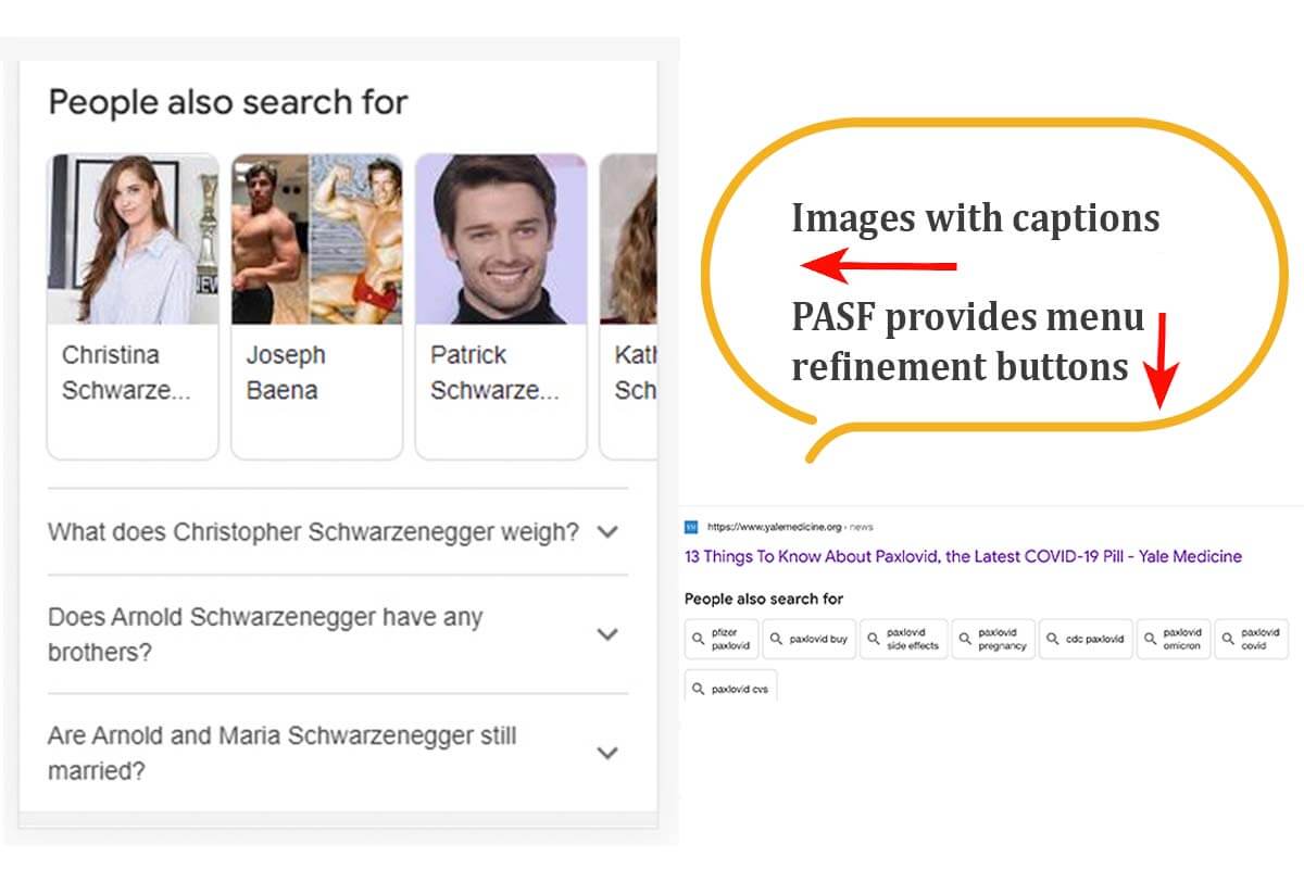 เปอร์เซ็นต์ที่เพิ่มขึ้นของ People ยังค้นหาการแสดงผลใน Google Search และ PASF Menu Filters