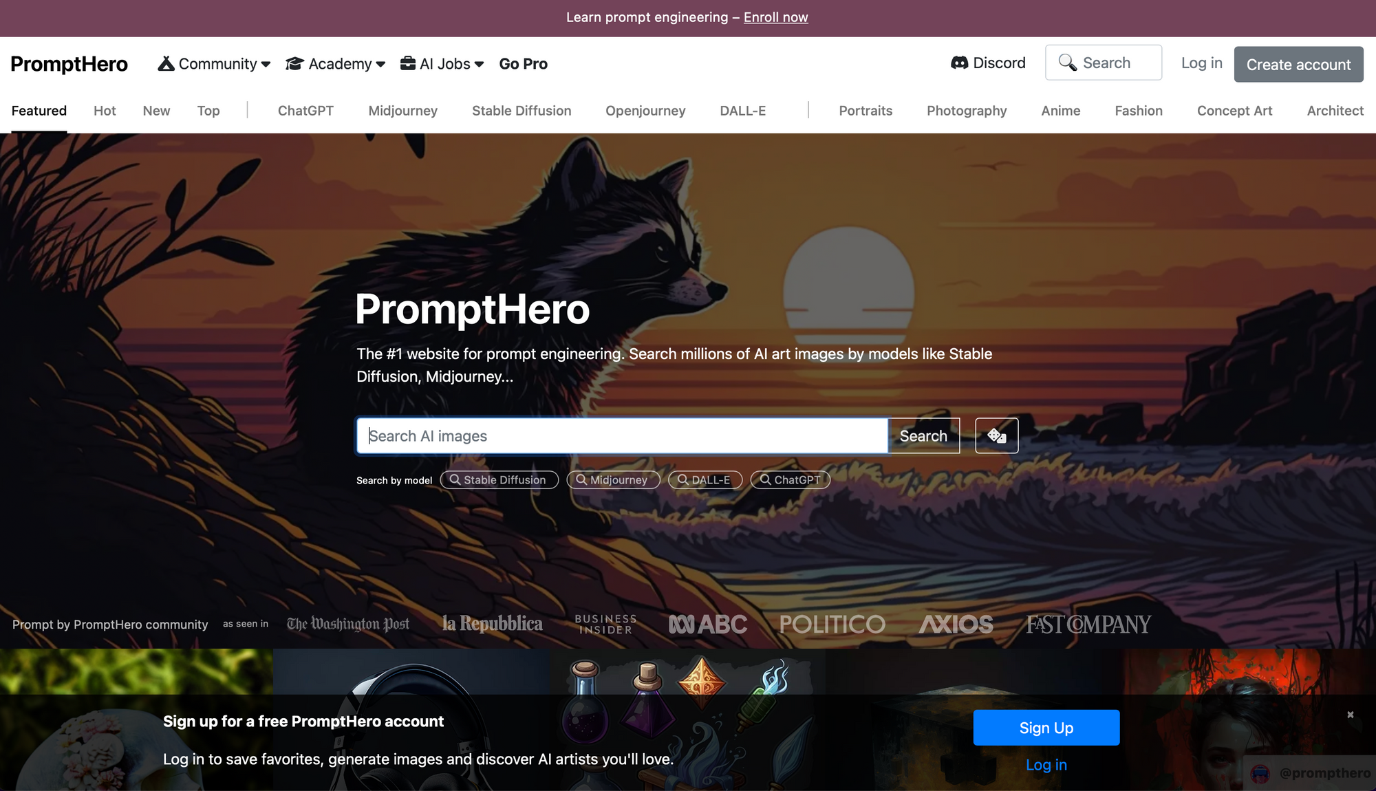 PromptHero - Mercados de prompt de IA