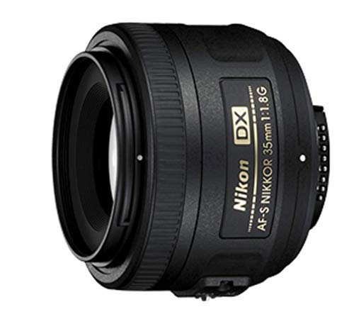 Lensa Nikon AF-S DX NIKKOR 35mm f/1.8G dengan Fokus Otomatis untuk Kamera DSLR Nikon, 2183, Hitam