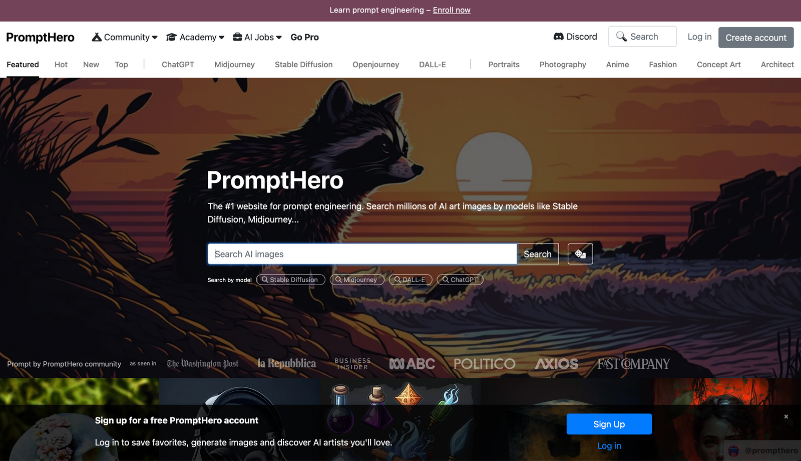 PromptHero - Alternatif PromptBase