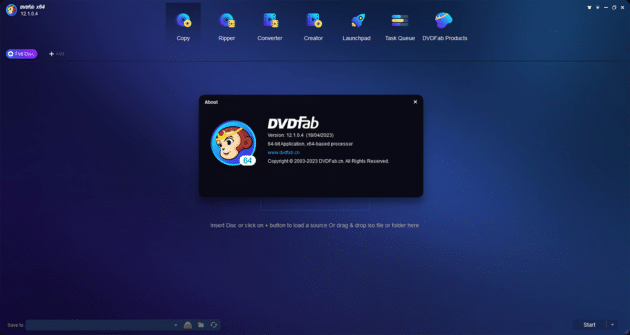 Captura de tela do software DVDFab All-In-One