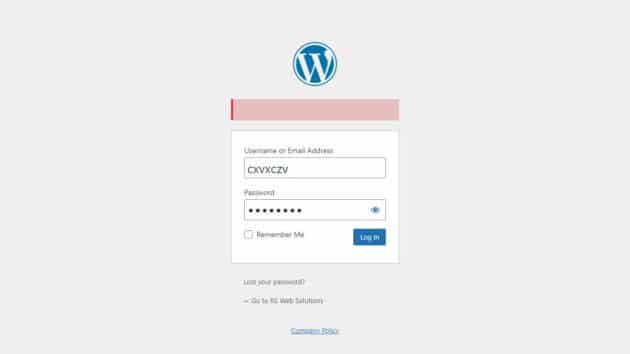 WordPress 管理区域登录页面