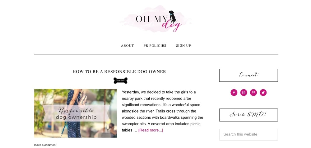 Oh My Dog の Web サイト