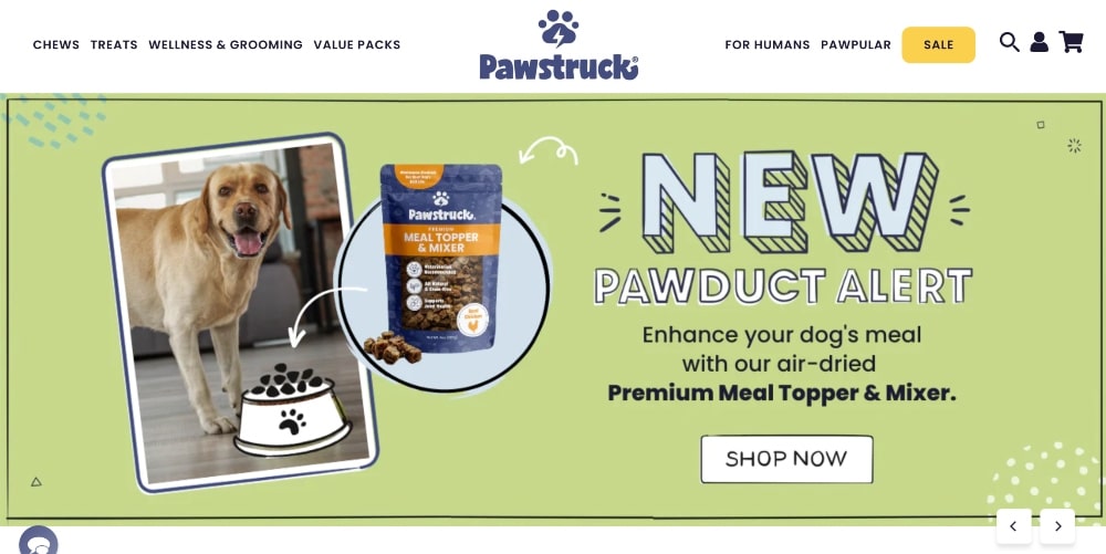 Pawstruck Web サイトのスクリーンショット