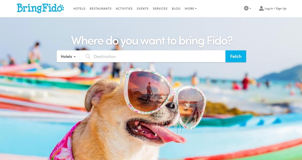 Captura de tela do site BringFido