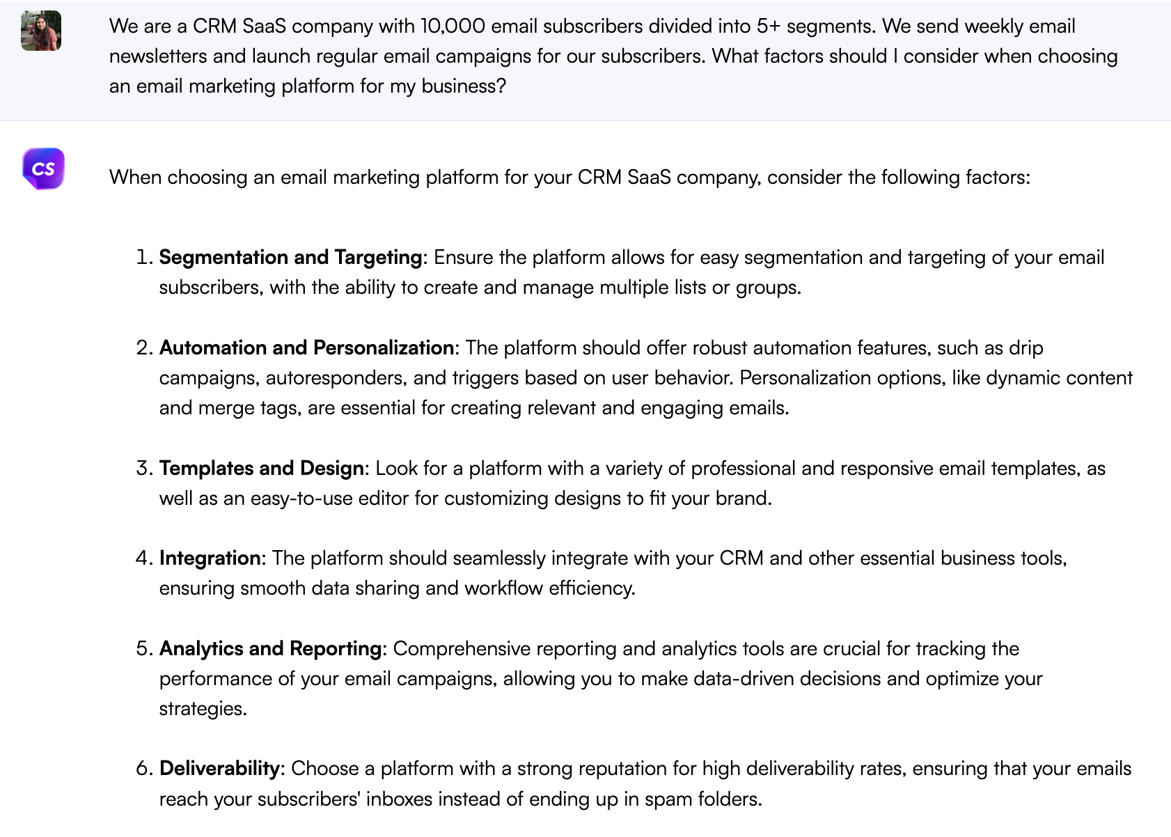 Chatsonic für die Suche nach der idealen E-Mail-Marketing-Plattform - ChatGPT für E-Mail-Marketing