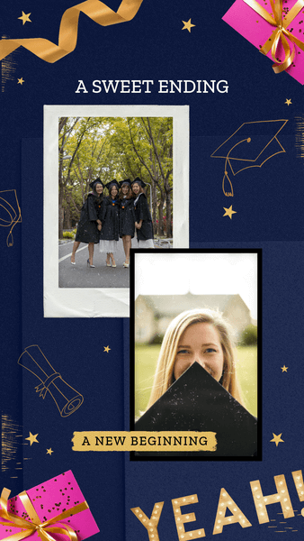 Instagram Story Creator con uno sfondo festivo per il giorno della laurea