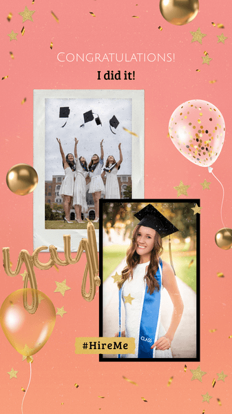 Historia de Instagram con globos festivos para un graduado