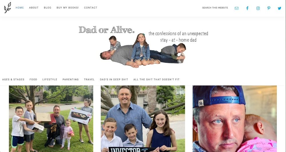 Screenshot der Website von Dad or Alive