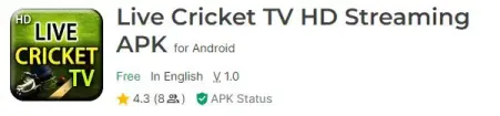 Faça o download do aplicativo Live Cricket TV HD para aplicativos de streaming de críquete ao vivo para Android