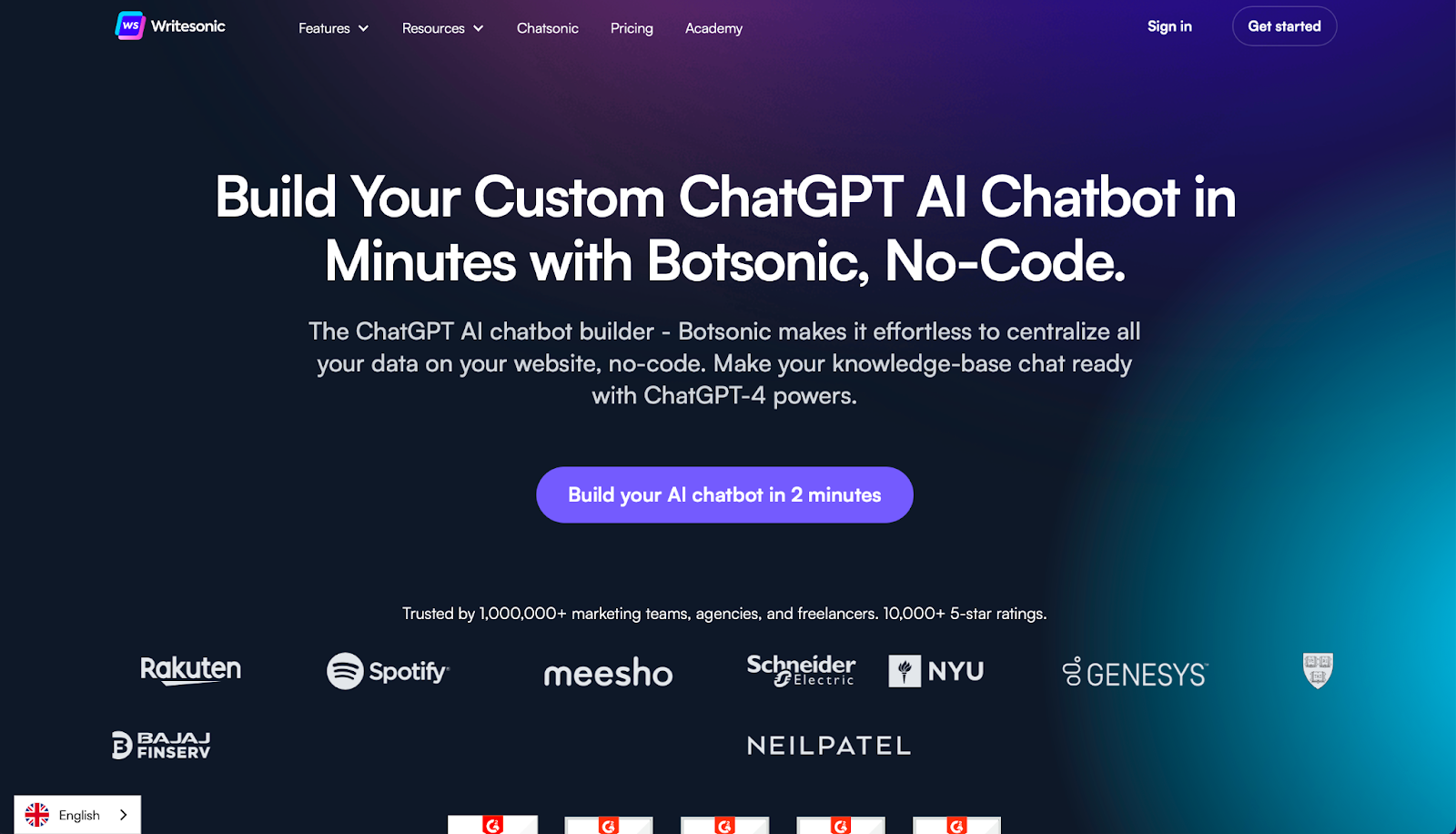 Botsonic - Top 9 des constructeurs de chatbots IA sans code