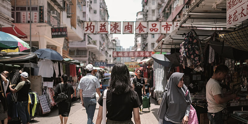 Mercado callejero de Apliu en Sham Shui Po, Hong Kong