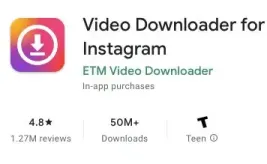 Установите приложение Video Downloader For Instagram для приложений для загрузки видео из Instagram