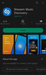 下載 Shazam 應用程序以檢查 youtube 視頻的背景音樂