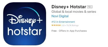 Descărcați aplicația Disney + Hotstar la aplicațiile de streaming de cricket Live pentru iPhone