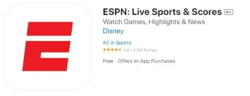 Faça o download do aplicativo ESPN para aplicativos de streaming de críquete ao vivo para iphone