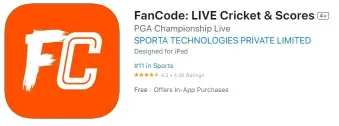 Installieren Sie die FanCode-App für Live-Cricket-Streaming-Apps für das iPhone