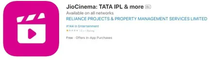 Installa l'app JioCinema per lo streaming live di cricket per iPhone