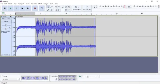 Audacity'de arka plan gürültüsünü kaldırmak için Gürültüyü Kaldırma Bölümünü Vurgulayın