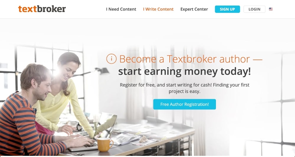 Textbroker 웹사이트 스크린샷