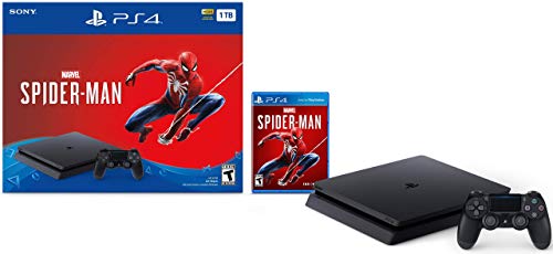 Новейшая консоль Sony Playstation 4 Slim 1 ТБ SSD — комплект Marvel's Spider-Man PS4 с беспроводным контроллером DualShock-4