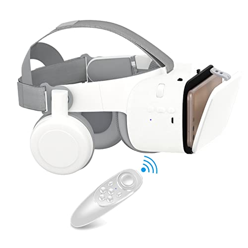 Casque de réalité virtuelle pour téléphones Casque VR Lunettes VR avec contrôleur pour films/jeux 3D Lunettes Metaverse avec casque Bluetooth Compatible avec tous les téléphones iPhone/Android avec 4.7