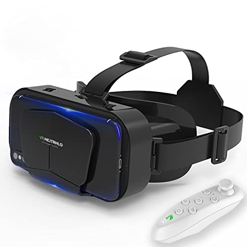 Casque VR Réalité Virtuelle VR Lunettes 3D Ensemble VR Lunettes de Réalité Virtuelle 3D, Prise en Charge de Lunettes VR Réglables 7,2 Pouces [avec Contrôleur + Deux Masques pour les Yeux].…