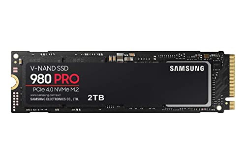 SAMSUNG 980 PRO SSD 2 To PCIe NVMe Gen 4 Gaming M.2 Carte mémoire interne SSD + 2mo Adobe CC Photographie, vitesse maximale, contrôle thermique (MZ-V8P2T0B)