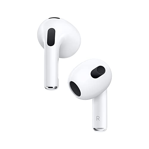 Apple AirPods（第 3 代）无线耳塞，带闪电充电盒。空间音频，防汗防水，长达 30 小时的电池寿命。 iPhone 蓝牙耳机