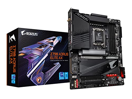 GIGABYTE Z790 AORUS Elite AX (LGA 1700/ Intel Z790/ ATX/ DDR5/ Quad M.2/ PCIe 5.0/ USB 3.2 Gen2X2 Type-C/Intel WiFi 6E/ 2.5GbE LAN/Q-Flash Plus/PCIe EZ-Latch/Gaming Płyta główna)