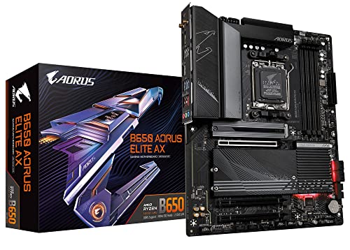 GIGABYTE B650 AORUS Elite AX (AM5/ LGA 1718/ AMD B650/ ATX/ 5-letnia gwarancja/ DDR5/ M.2/ PCIe 5.0/ USB 3.2 Gen2X2 Type-C/WiFi 6E/ 2.5GbE LAN/Q-Flash Plus/EZ -Zatrzask/płyta główna do gier)