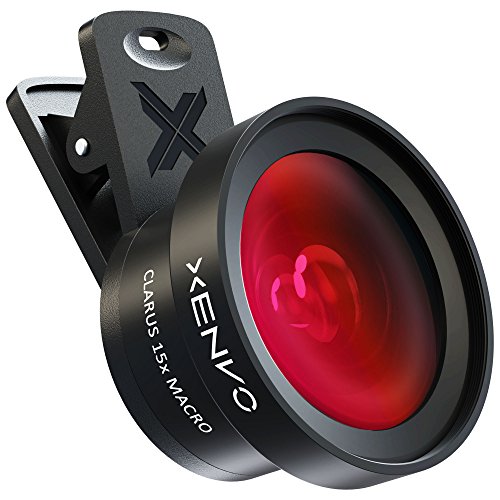 Комплект Xenvo Pro Lens Kit для iPhone и Android, макрообъектив и широкоугольный объектив со светодиодной подсветкой и дорожным футляром