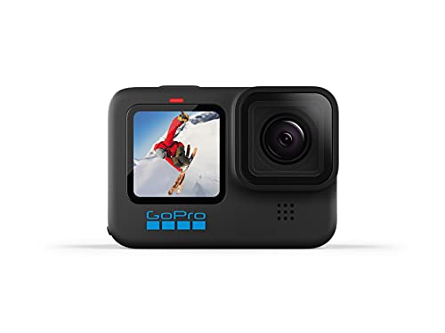 GoPro HERO10 Black - كاميرا أكشن مقاومة للماء مع شاشة LCD أمامية وشاشات خلفية تعمل باللمس ، فيديو 5.3K60 Ultra HD ، صور بدقة 23 ميجابكسل ، بث مباشر 1080 بكسل ، كاميرا ويب ، استقرار