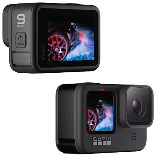 GoPro HERO9 Black - عبوة التجارة الإلكترونية - كاميرا حركة مقاومة للماء مع شاشة LCD أمامية وشاشات خلفية تعمل باللمس ، فيديو 5K Ultra HD ، صور 20 ميجابكسل ، بث مباشر 1080 بكسل ، كاميرا ويب ، استقرار