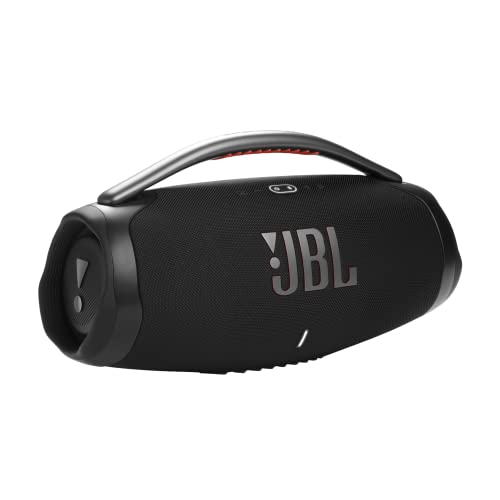 JBL Boombox 3 - Haut-parleur Bluetooth portable, son puissant et basses monstrueuses, étanche IPX7, 24 heures de lecture, powerbank, JBL PartyBoost pour l'appairage des haut-parleurs et emballage écologique (noir)