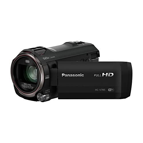 Caméscope Panasonic Full HD, zoom optique 20X, capteur BSI 1/2,3 pouces, capture HDR, smartphone Wi-Fi HC-V785 (noir)