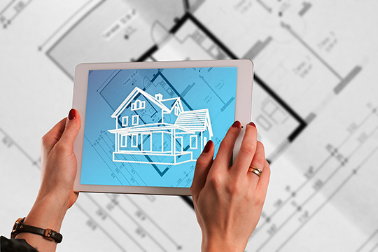 réalité-augmentée-tablette-plan-architecture-immobilier-virtuel