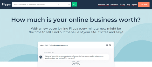Flippa-бесплатно-бизнес-оценка-инструмент-руководство-купить-продать-веб-сайт
