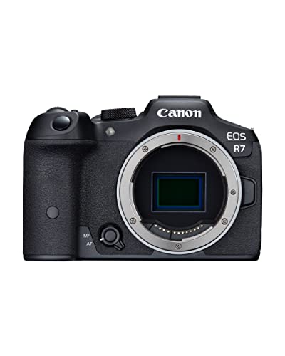 Canon EOS R7 (solo cuerpo), cámara Vlogging sin espejo, video 4K 60p, calidad de imagen de 32.5 MP, procesador de imagen DIGIC X, Dual Pixel CMOS AF, detección de sujetos, para profesionales y creadores de contenido