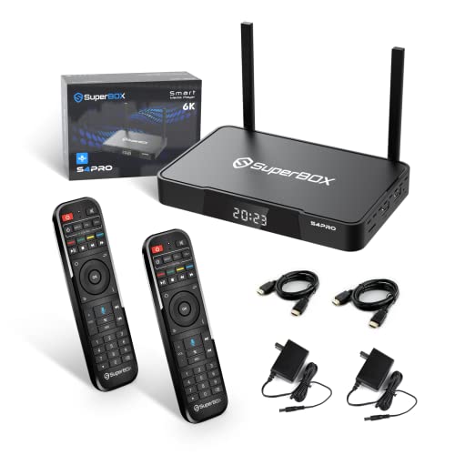 TLHDEL S4 Pro 2023 Najnowsza wersja Android9.0 TV Box z 2 pilotami głosowymi + 2 kablami HDMI + 2 ładowarkami