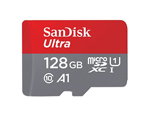 Carte mémoire SanDisk Ultra microSDXC UHS-I 128 Go avec adaptateur - Jusqu'à 140 Mo/s, C10, U1, Full HD, A1, Carte MicroSD - SDSQUAB-128G-GN6MA