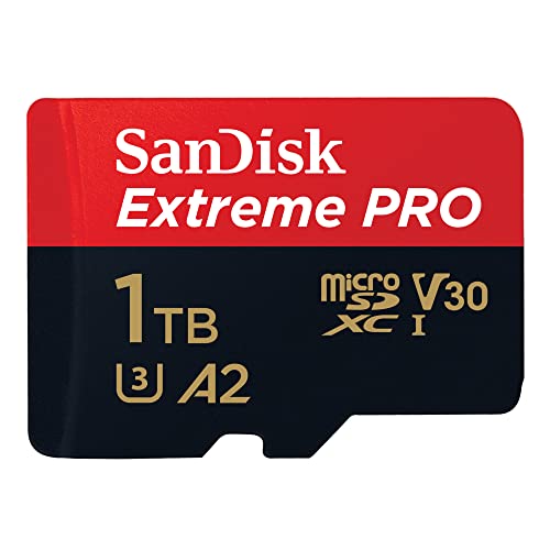 SanDisk 1 To Quick Flow Technology Extreme PRO microSD avec adaptateur C10, U3, V30, A2, 200 Mo Vitesse de lecture 140 Mo Vitesse d'écriture Carte UHS-I