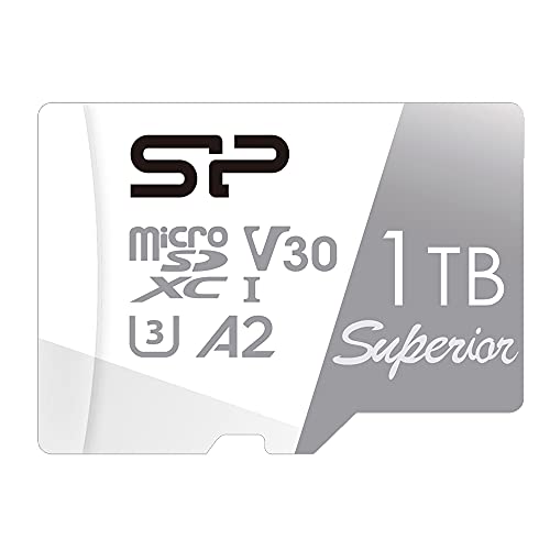 Silicon Power 1 To Superior Micro SDXC UHS-I (U3), V30 4K A2, Compatible avec Nintendo-Switch, Steam Deck, Carte MicroSD Haute Vitesse avec Adaptateur