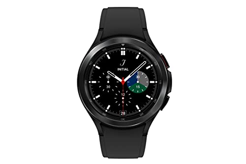 三星 Galaxy Watch 4 经典 46 毫米智能手表，带 ECG 监测跟踪器，适用于健康、健身、跑步、睡眠周期、GPS 跌倒检测和蓝牙，美国版，黑色