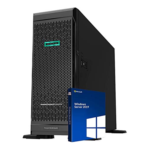 Intel Xeon Silver 4210 2개, 64GB DDR4, 15.36TB Enterprise SSD, RAID, Windows Server 2019가 포함된 HP ProLiant ML350 Gen10 타워 서버 번들